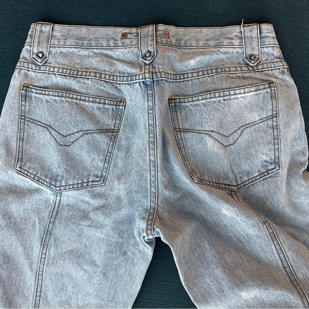 Harley Davidson Vintage Y2K 2004 Denim Women's Jeans US Size 6 Patchwork Grunge - Picture 5 of 7